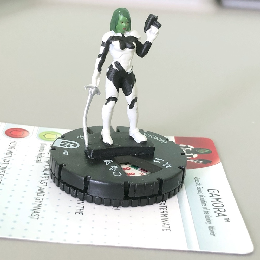 Marvel Comics HeroClix Gamora Figure #001 Guardians of the Galaxy Set